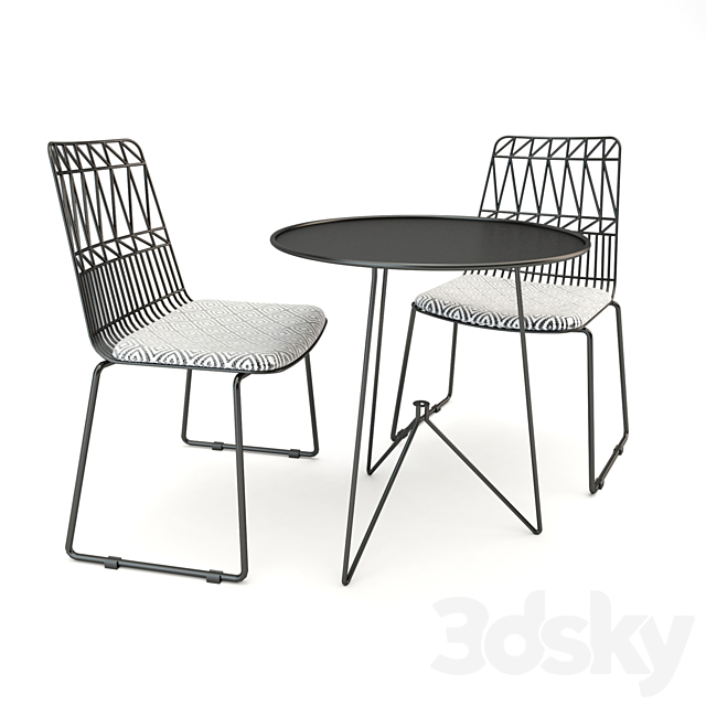 Table and Chair Set 3DSMax File - thumbnail 1