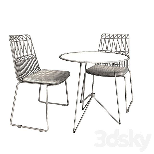 Table and Chair Set 3DSMax File - thumbnail 4