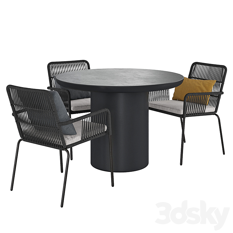 Table and Chair Taimi Camt 3DS Max Model - thumbnail 1