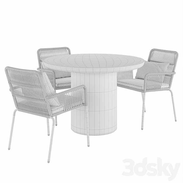 Table and Chair Taimi Camt 3DS Max Model - thumbnail 2