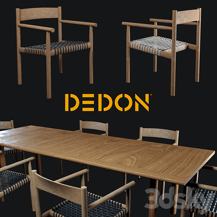 Table and chair Tibbo Dedon 3DS Max - thumbnail 1