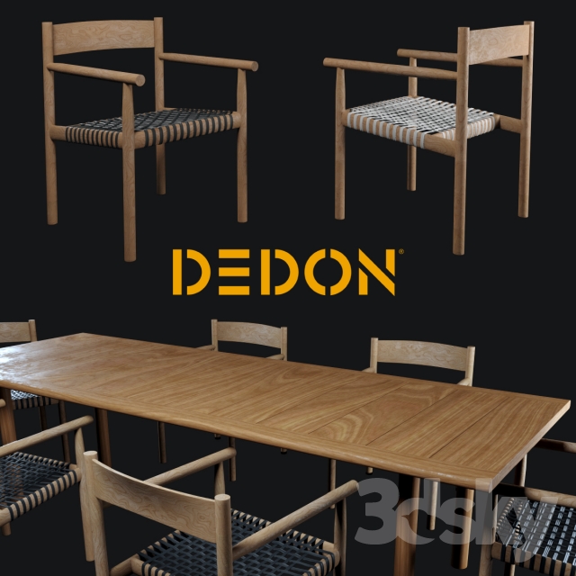 Table and chair Tibbo Dedon 3DS Max - thumbnail 3