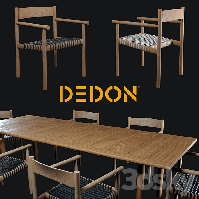 Table and chair Tibbo Dedon 3DSMax File - thumbnail 1