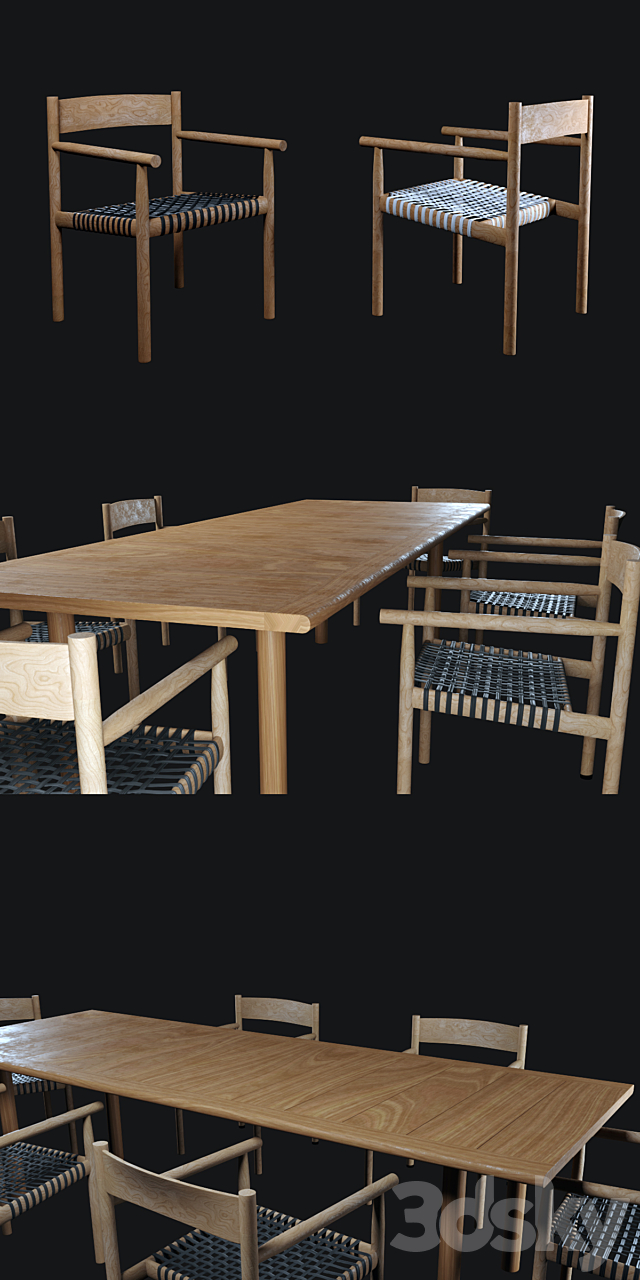 Table and chair Tibbo Dedon 3DSMax File - thumbnail 2