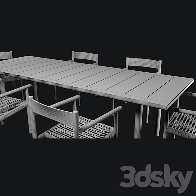 Table and chair Tibbo Dedon 3DSMax File - thumbnail 3