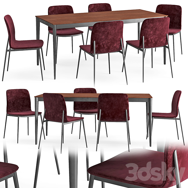 Table and chair Torina Newport 3DS Max - thumbnail 1