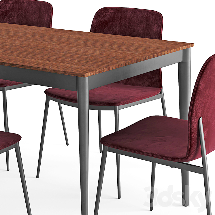 Table and chair Torina Newport 3DS Max - thumbnail 2