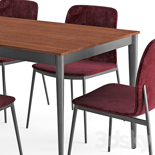 Table and chair Torina Newport 3DSMax File - thumbnail 2