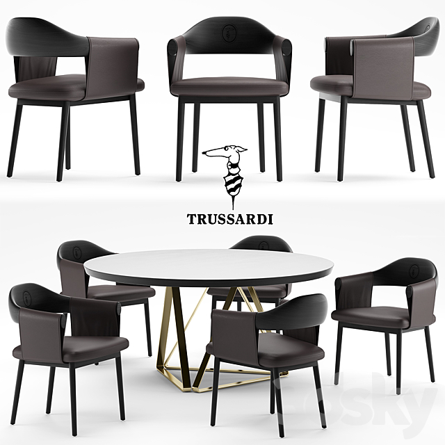 Table and chair Trussardi Casa Larzia Chair 3DSMax File - thumbnail 1