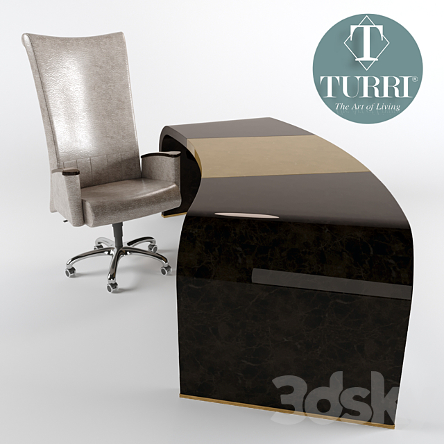 Table and chair Turri 3ds Max - thumbnail 1