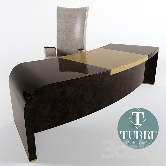 Table and chair Turri 3ds Max - thumbnail 2