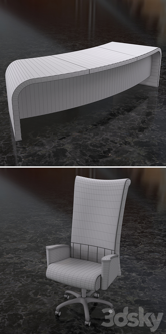 Table and chair Turri 3ds Max - thumbnail 3