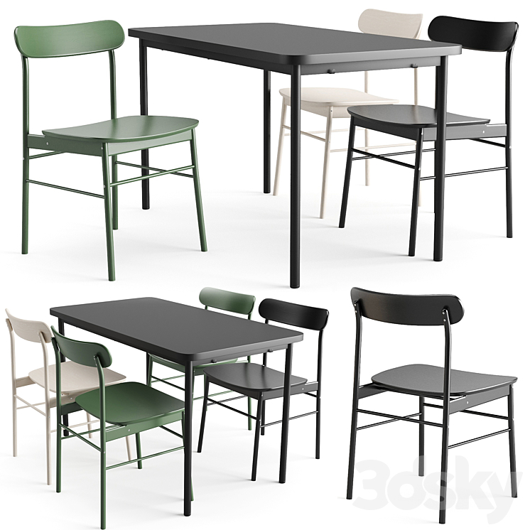 Table and chair Tymmaryd Ronninge 3DS Max - thumbnail 1