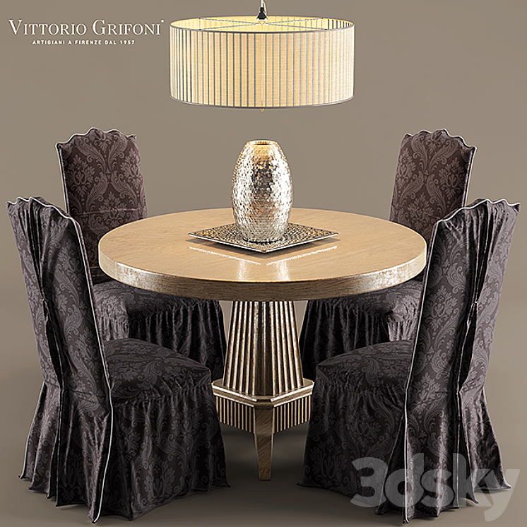 Table and chair Vittorio Grifoni 3DS Max - thumbnail 1