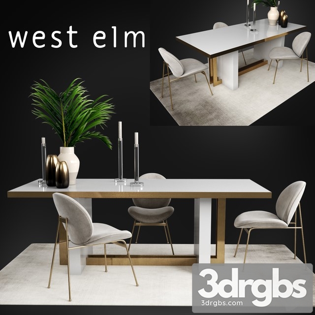 Table and Chair West Elm Collections  3dsmax Download - thumbnail 1