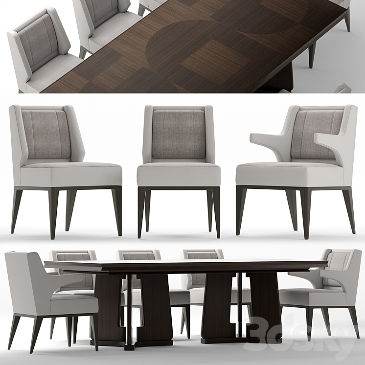 Table and chairs baker DINING CHAIR 3DS Max - thumbnail 1