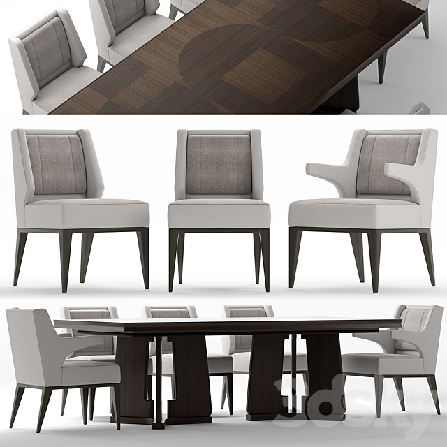 Table and chairs baker DINING CHAIR 3DSMax File - thumbnail 1