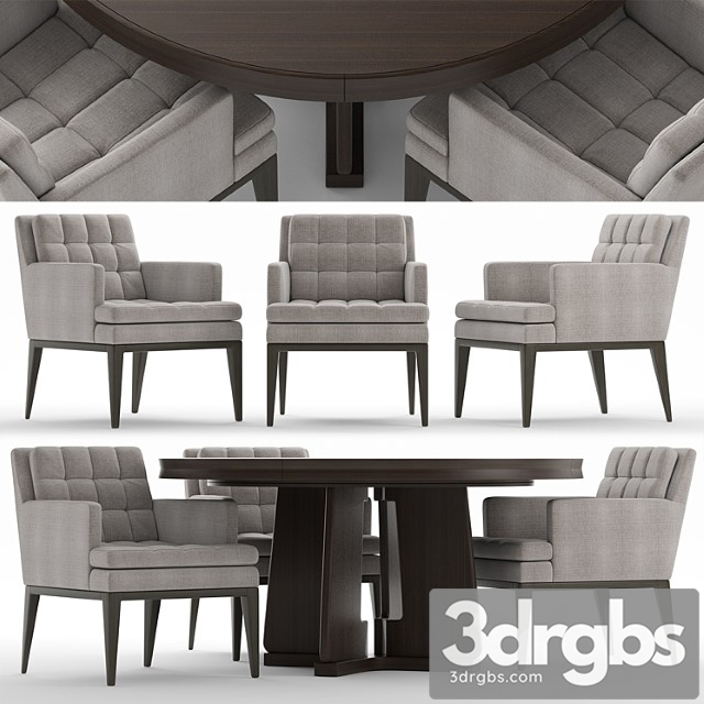 Table and chairs baker dining chair1 2 3dsmax Download - thumbnail 1