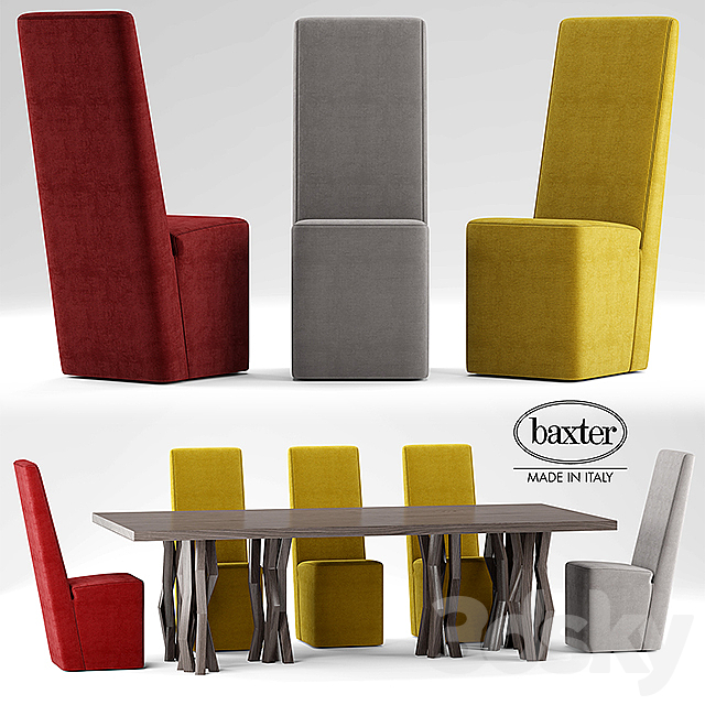 Table and chairs Baxter GRAZ 3DSMax File - thumbnail 1