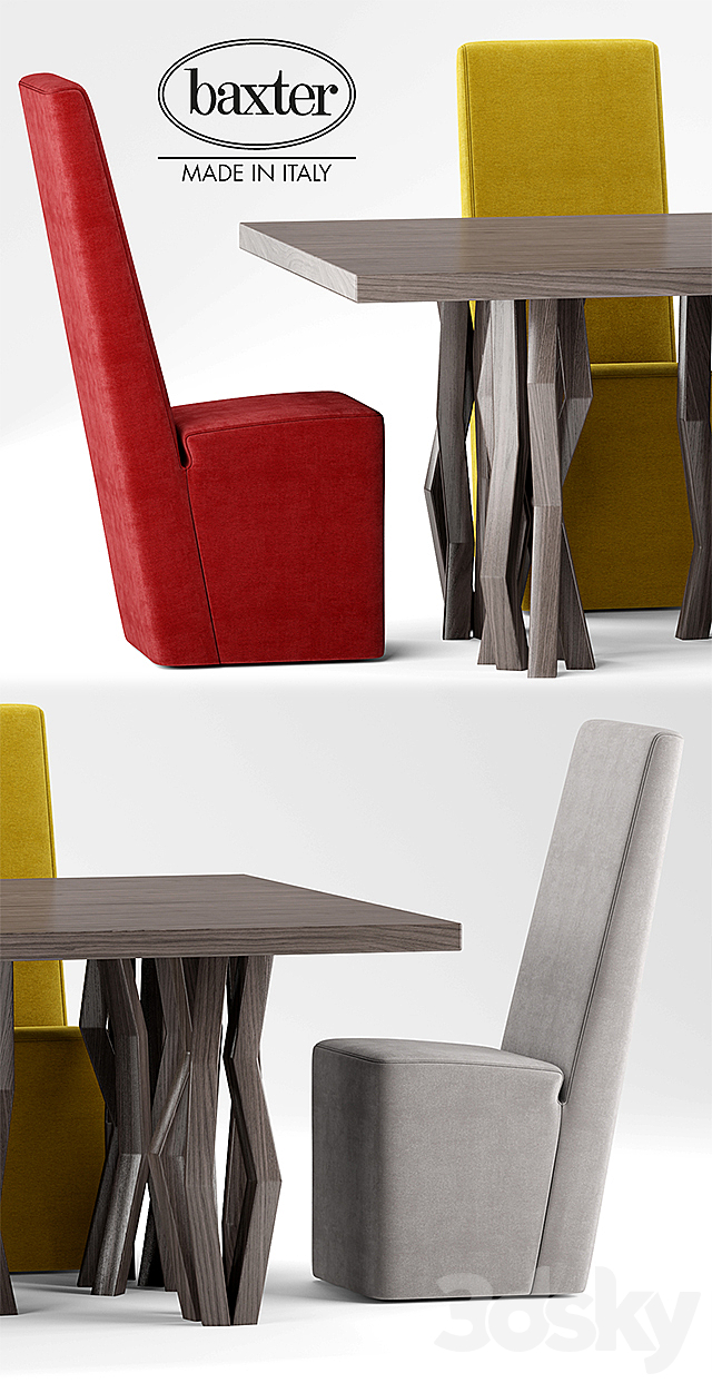 Table and chairs Baxter GRAZ 3DSMax File - thumbnail 2