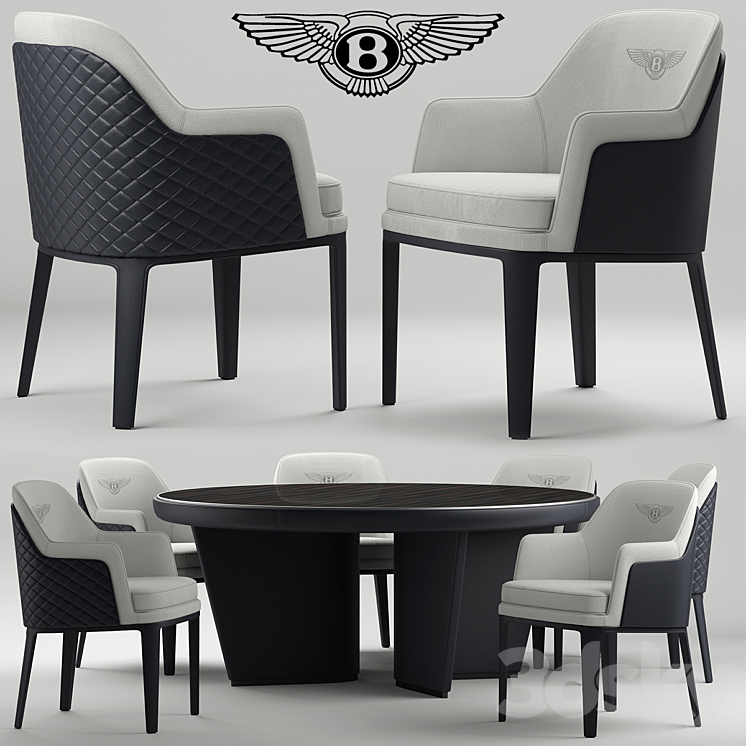 Table and chairs bentley kendal chair 3DS Max - thumbnail 1