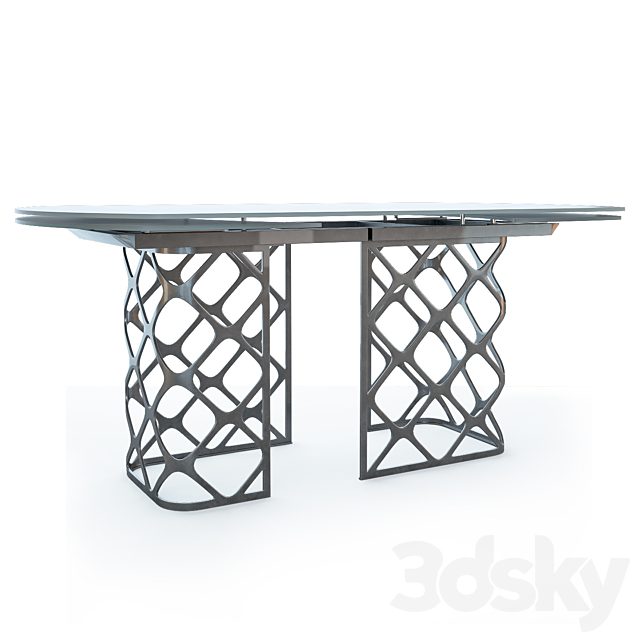 Table and chairs Bontempi Casa 3DS Max Model - thumbnail 2