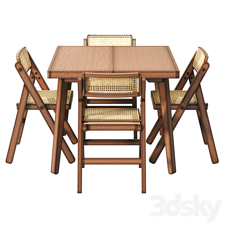 Table and chairs by H&M 3DS Max Model - thumbnail 2