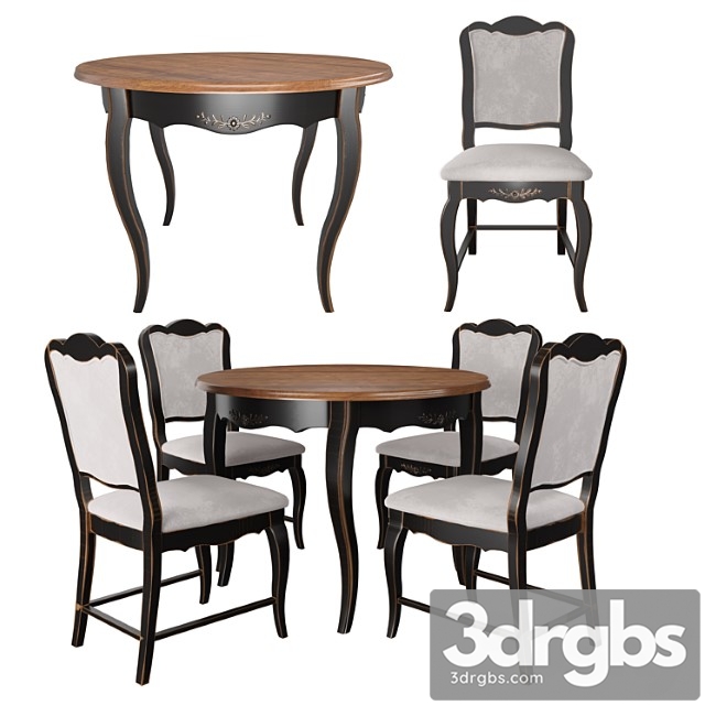 Table and chairs from the collection of mobilier de maison 2 3dsmax Download - thumbnail 1