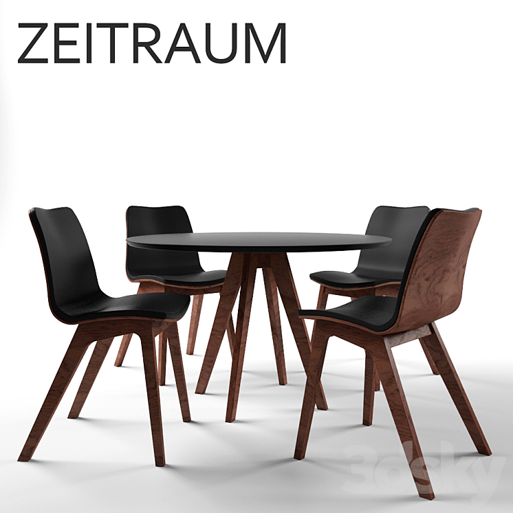 Table and chairs from the company Zeitraum 3DS Max - thumbnail 1