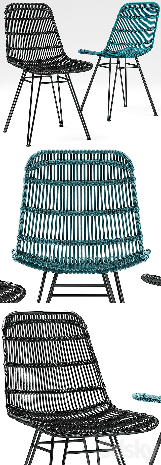 Table and chairs HKliving Rotan Stoel 3DSMax File - thumbnail 2