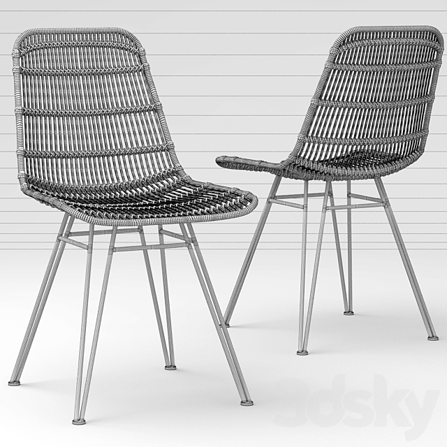 Table and chairs HKliving Rotan Stoel 3DSMax File - thumbnail 3