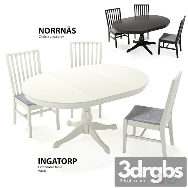 Table and chairs ikea ingatorp - thumbnail 1