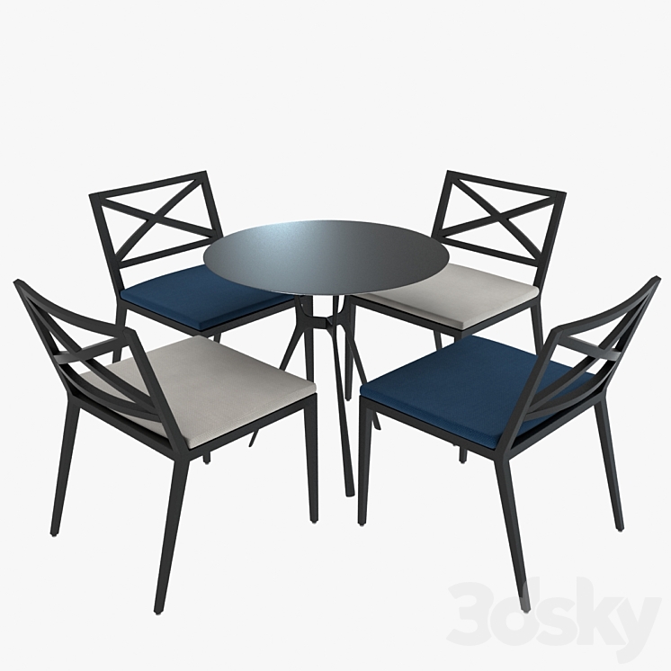 Table and chairs Janus 3DS Max - thumbnail 1