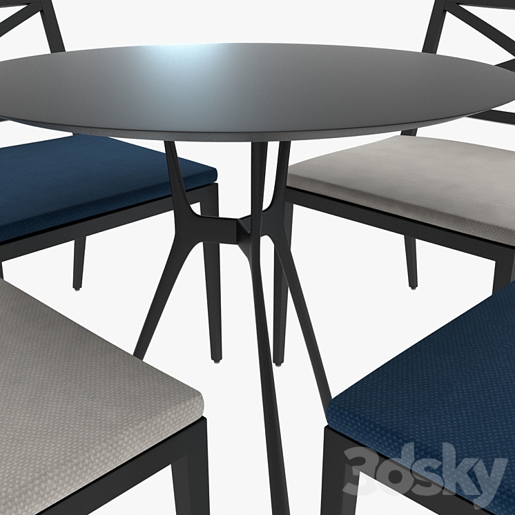 Table and chairs Janus 3DS Max - thumbnail 2