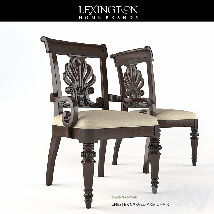 table and chairs Lexington 3DS Max - thumbnail 2