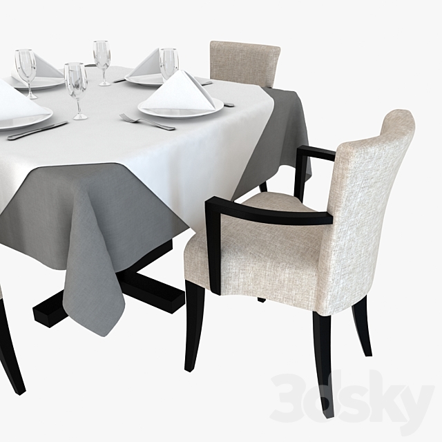 Table and chairs Morgan 3DSMax File - thumbnail 2