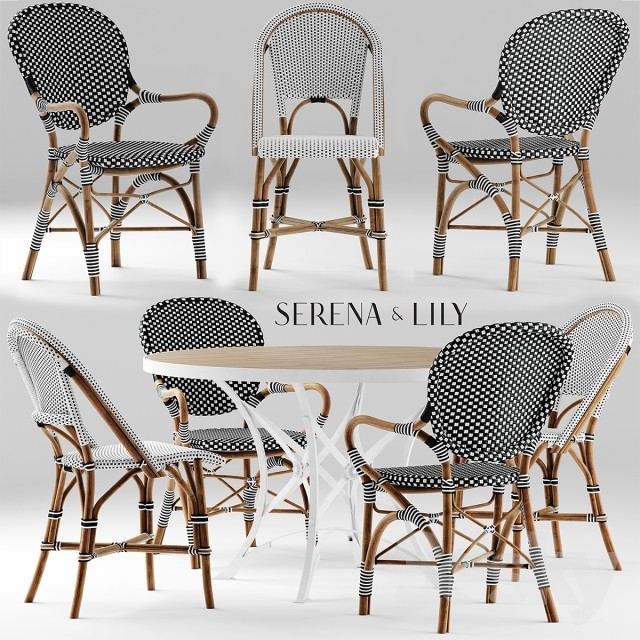 Table and chairs serena and lily 3DS Max - thumbnail 3