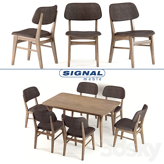 Table and chairs SIGNAL 3DSMax File - thumbnail 1