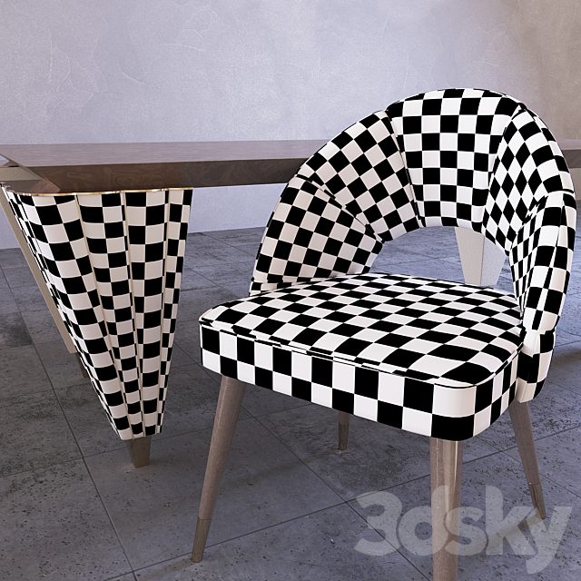 Table and chairs Turri Orion 3DSMax File - thumbnail 2