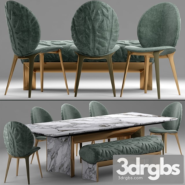 Table and chairs visionnaire kerwan 2 3dsmax Download - thumbnail 1