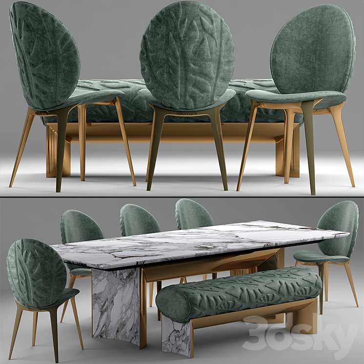 Table and chairs visionnaire kerwan 3DS Max - thumbnail 1