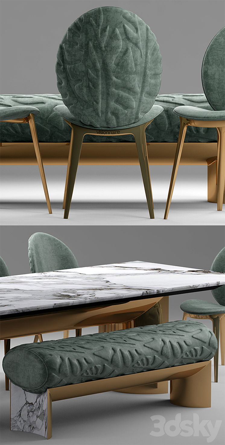 Table and chairs visionnaire kerwan 3DS Max - thumbnail 2