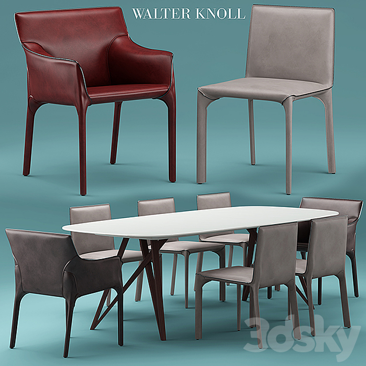 Table and chairs walterknoll Saddle Chair 3DS Max - thumbnail 1