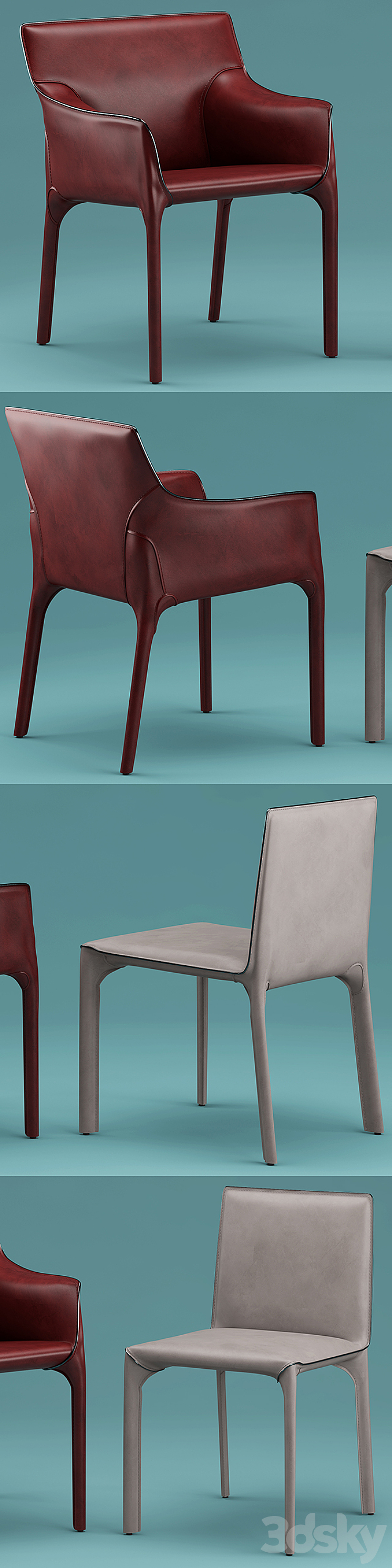 Table and chairs walterknoll Saddle Chair 3DS Max - thumbnail 2