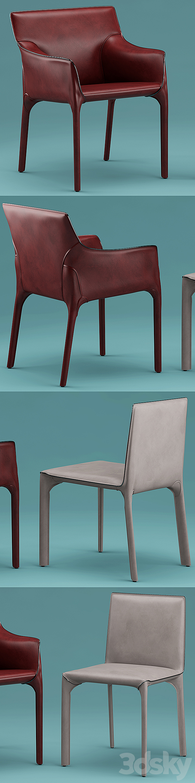 Table and chairs walterknoll Saddle Chair 3DSMax File - thumbnail 2