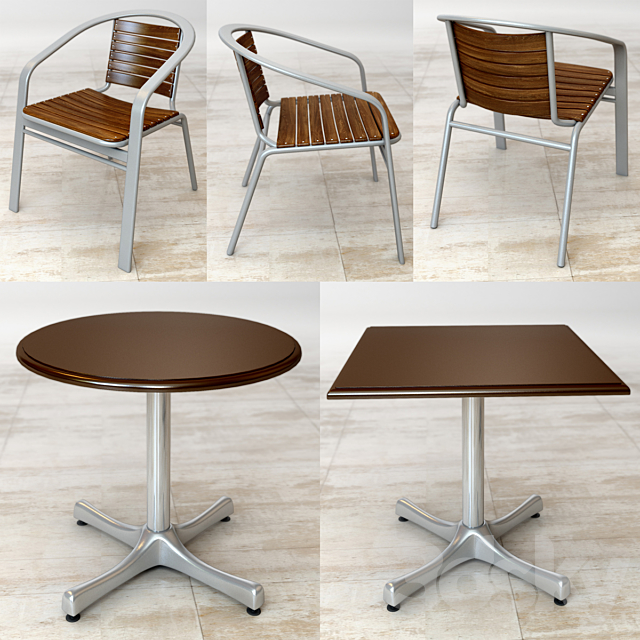 Table and chears for street cafe 3DSMax File - thumbnail 2