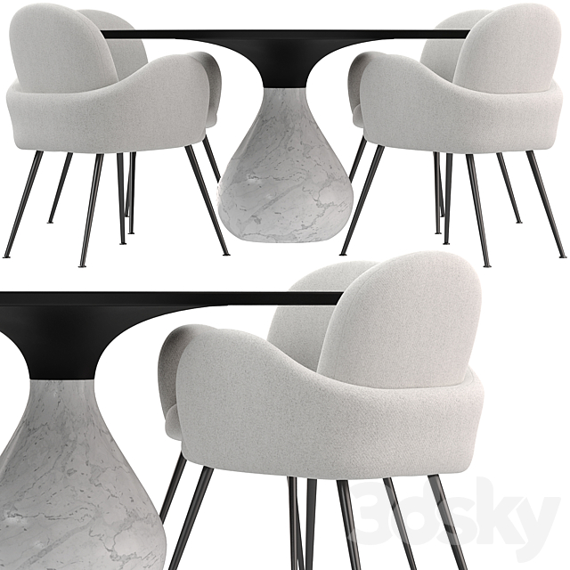 Table Aqua and chair Bonnie set 3DSMax File - thumbnail 3