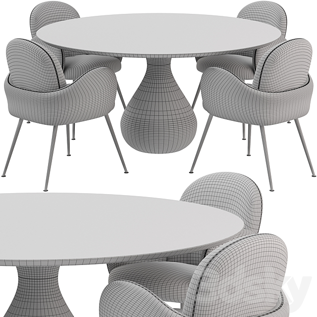 Table Aqua and chair Bonnie set 3DSMax File - thumbnail 6