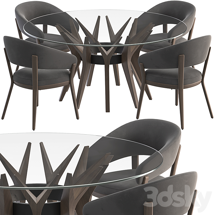 Table Aster and chair Ray set 3DS Max - thumbnail 1