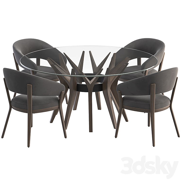 Table Aster and chair Ray set 3DS Max - thumbnail 2